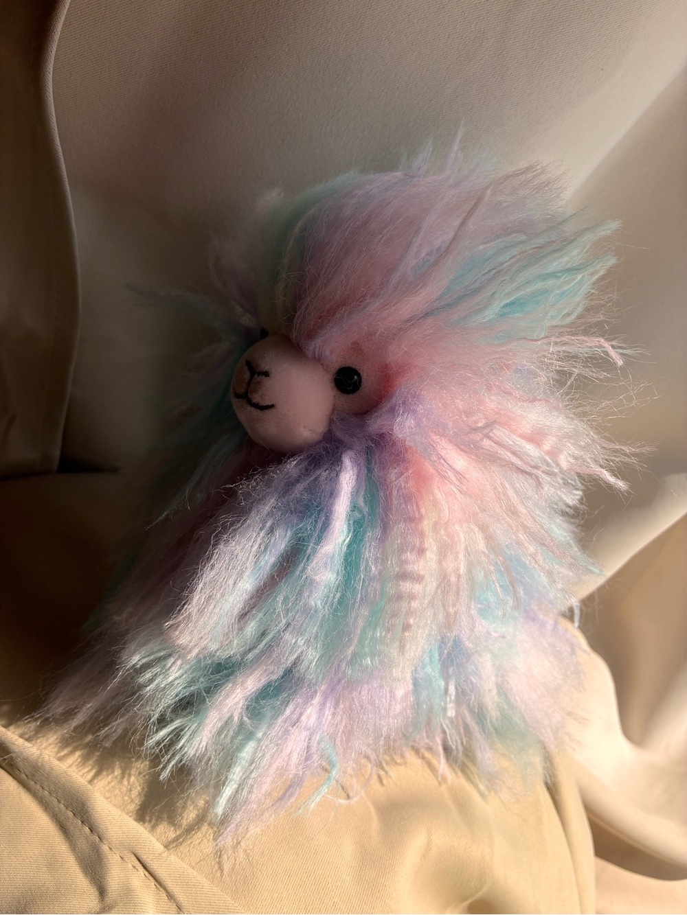 Jellycat Pastel Rainbow Fluffy Alpaca Plush - Pink Blue Lavender